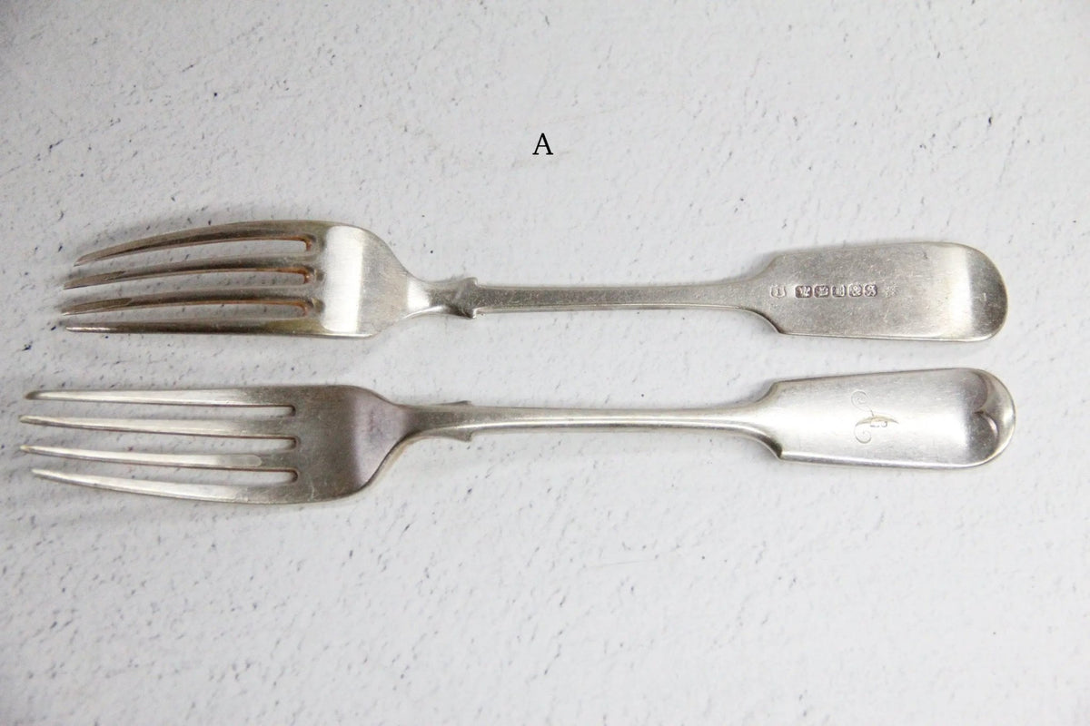 Antique Silver Dinner Fork | Fiddleback Style Assorted - Debra Hall Lifestyle