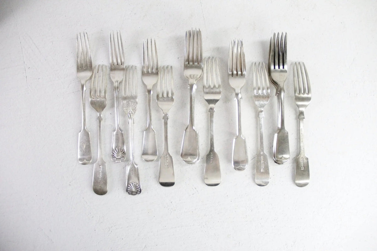 Antique Silver Dinner Fork | Fiddleback Style Assorted - Debra Hall Lifestyle