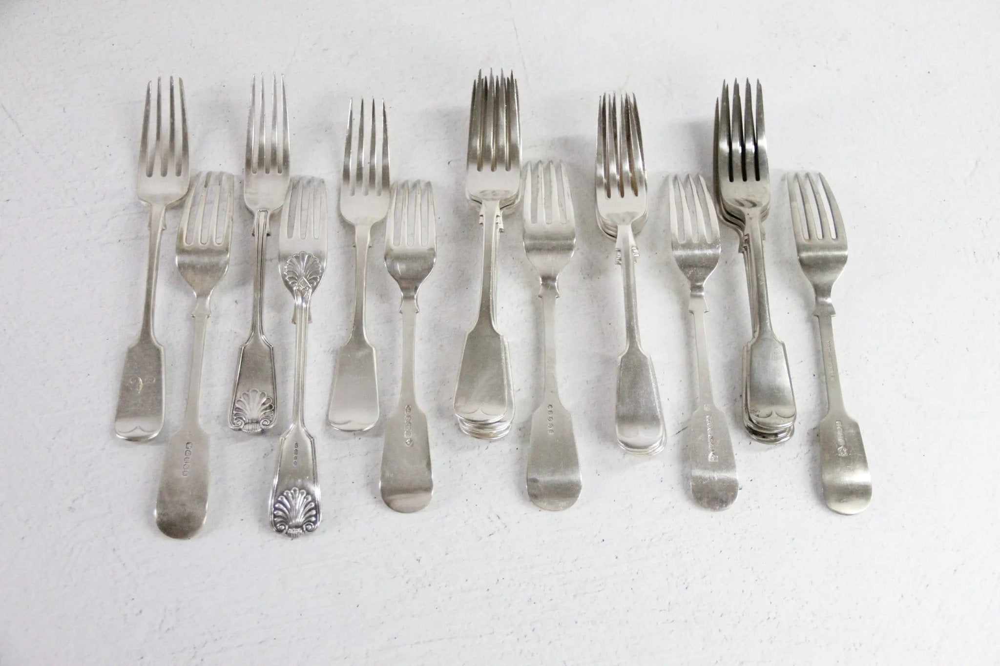 Antique Silver Dinner Fork | Fiddleback Style Assorted - Debra Hall Lifestyle