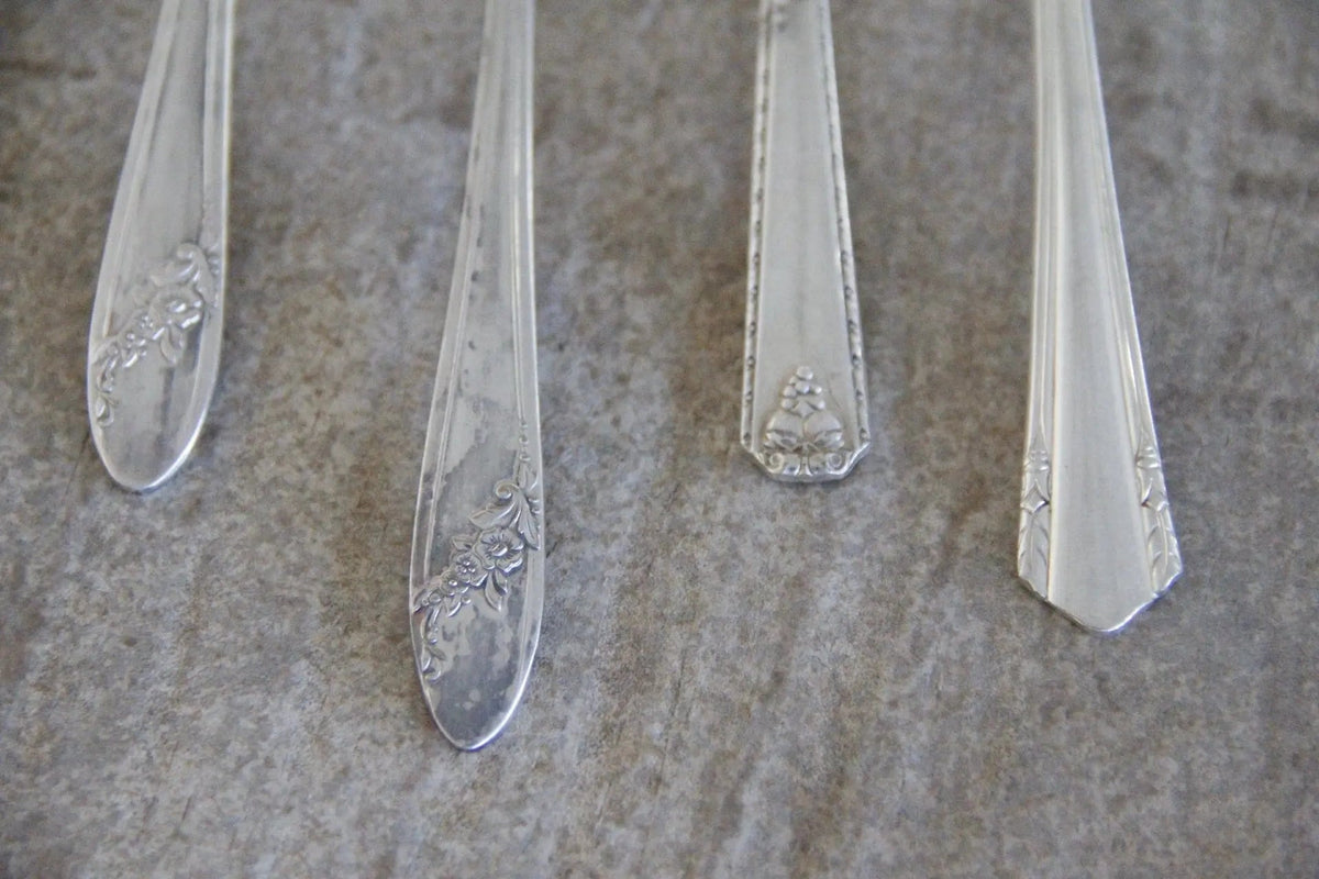 Antique Silver Flatware | Dessert Fork Set Of 4 Pieces - Debra Hall Lifestyle