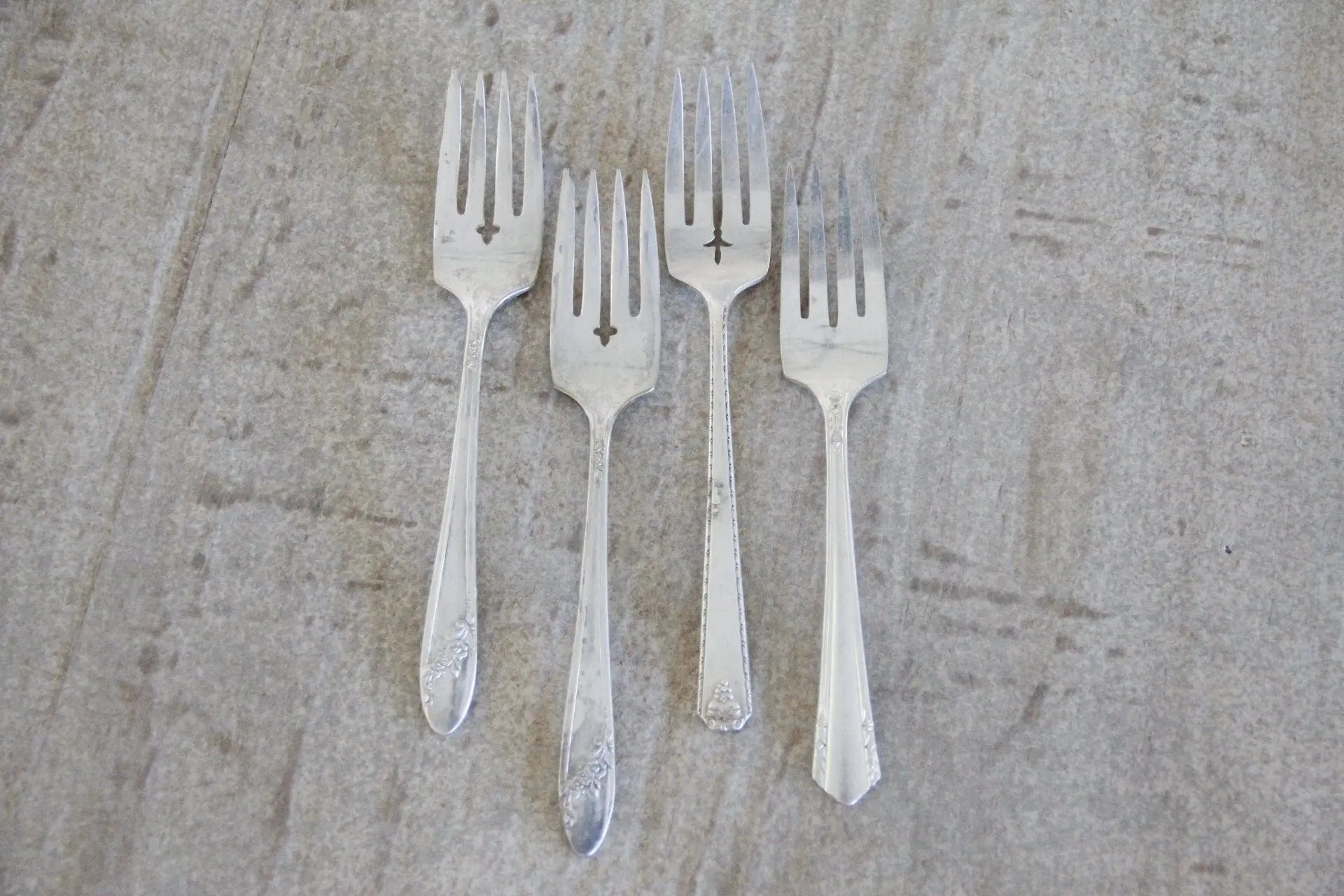 Antique Silver Flatware | Dessert Fork Set Of 4 Pieces - Debra Hall Lifestyle