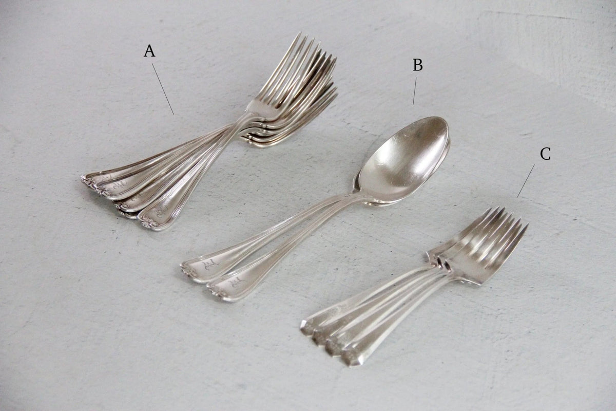 Antique Silver Flatware Set | 1847 Rogers Bros. Silverware - Debra Hall Lifestyle