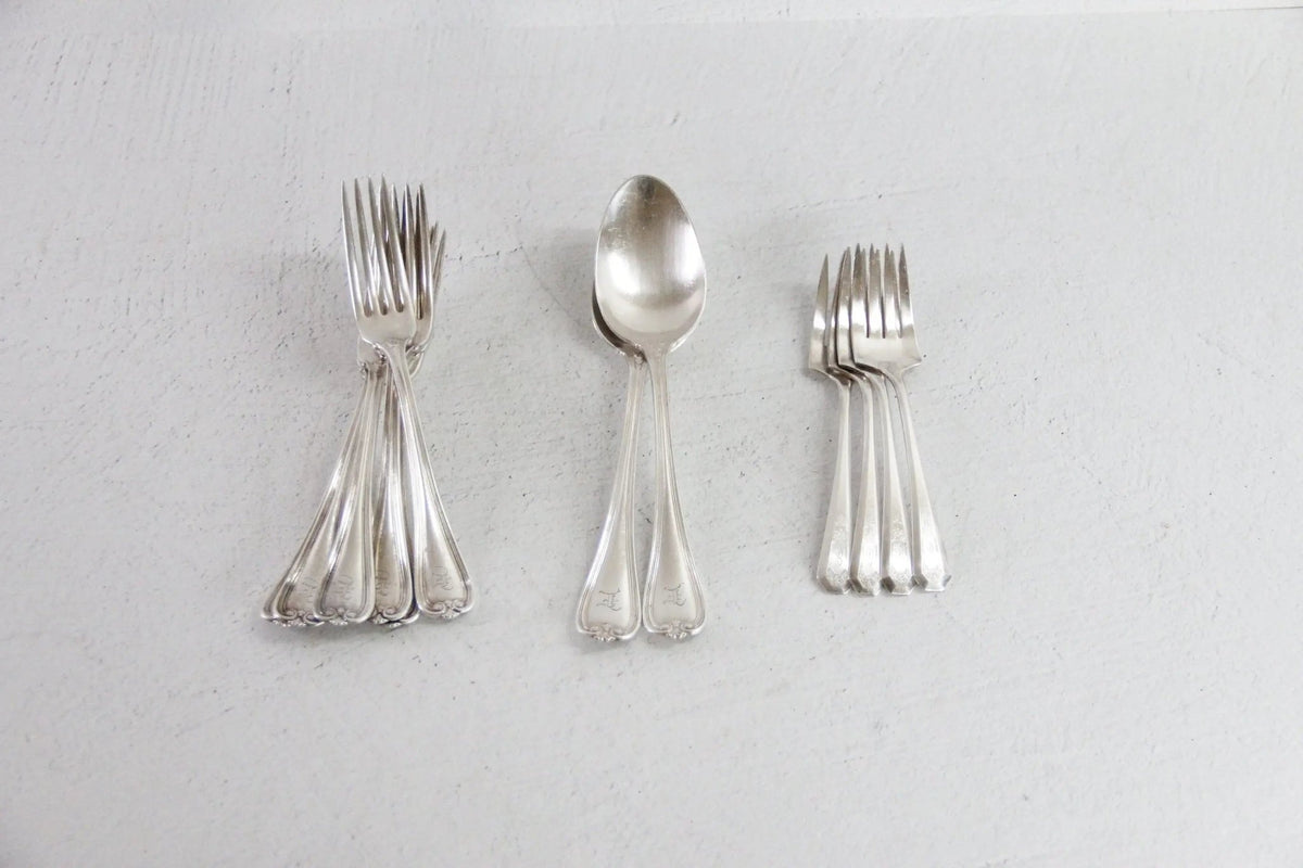 Antique Silver Flatware Set | 1847 Rogers Bros. Silverware - Debra Hall Lifestyle