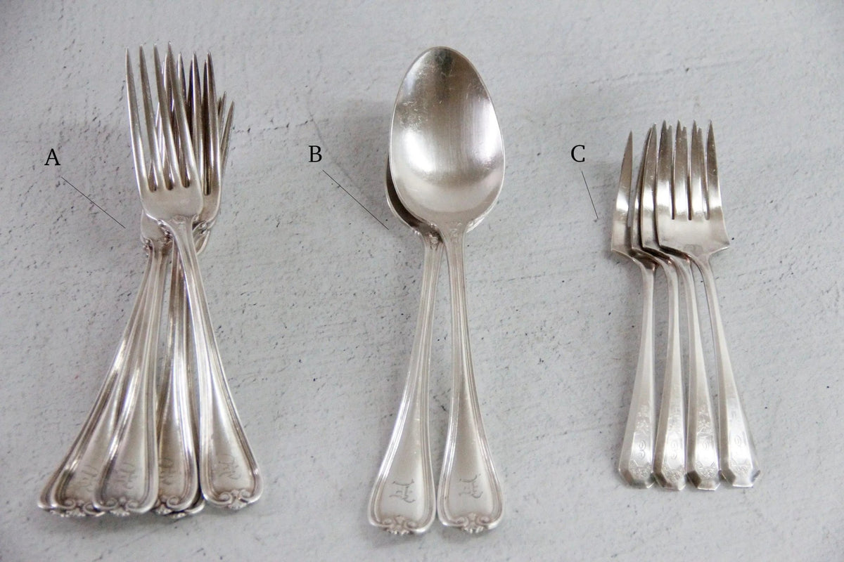 Antique Silver Flatware Set | 1847 Rogers Bros. Silverware - Debra Hall Lifestyle