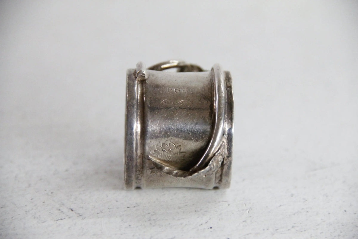 Antique Silver Napkin Ring | Victorian Figural Flower - Debra Hall Lifestyle