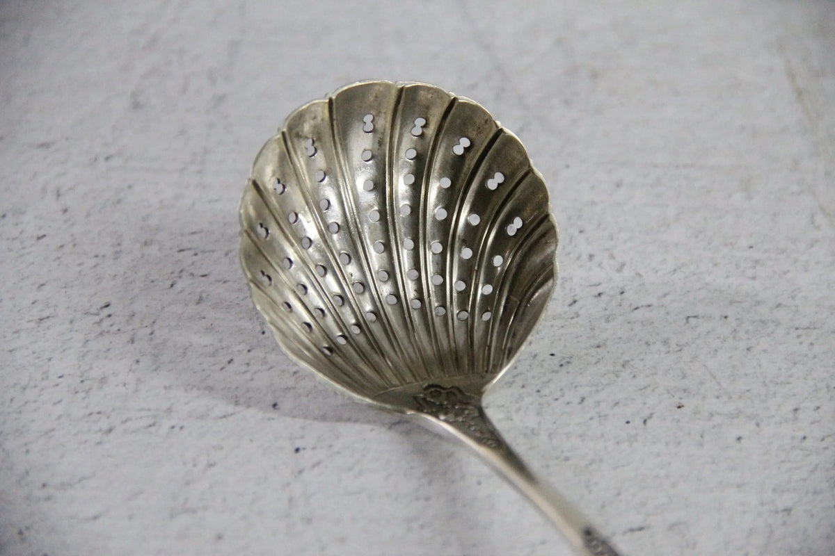Antique Silver Sugar Sifter Spoon | English Serving Piece - Debra Hall Lifestyle