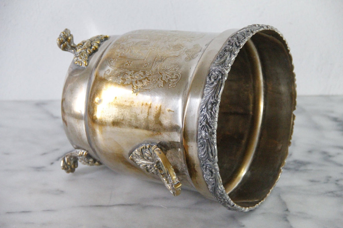 Antique Silverplate Champagne Bucket | Victorian Wine Cooler - Debra Hall Lifestyle