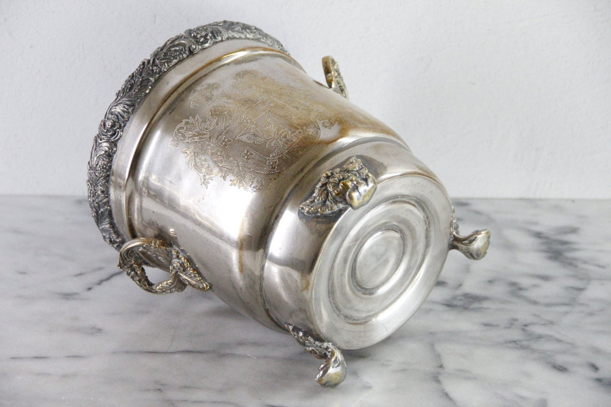 Antique Silverplate Champagne Bucket | Victorian Wine Cooler - Debra Hall Lifestyle
