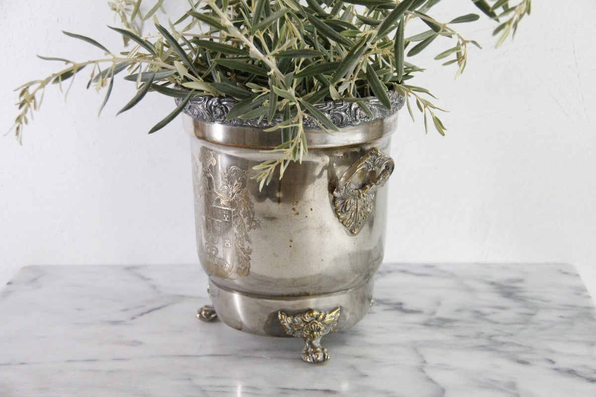 Antique Silverplate Champagne Bucket | Victorian Wine Cooler - Debra Hall Lifestyle