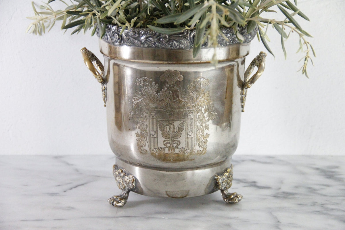 Antique Silverplate Champagne Bucket | Victorian Wine Cooler - Debra Hall Lifestyle