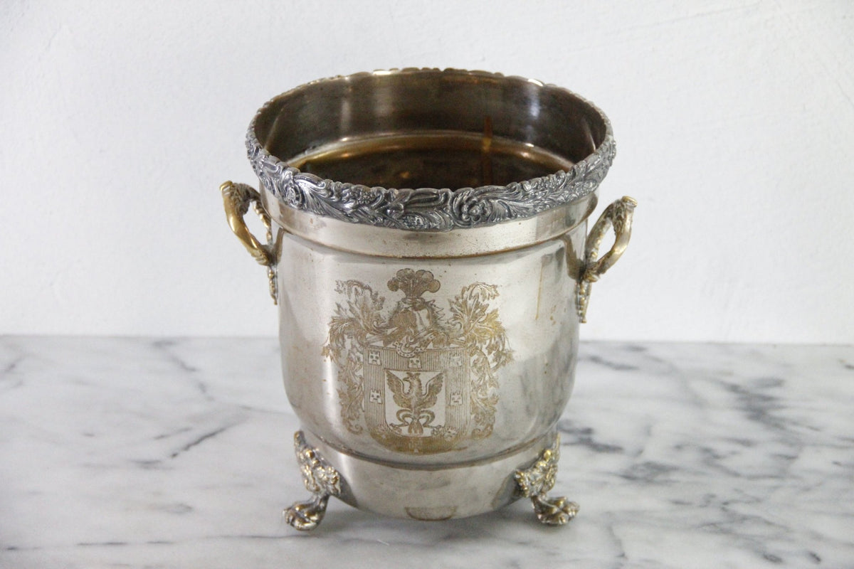 Antique Silverplate Champagne Bucket | Victorian Wine Cooler - Debra Hall Lifestyle