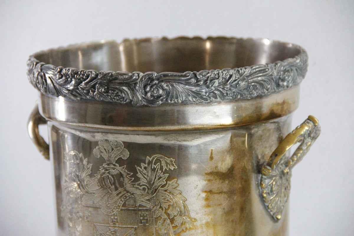 Antique Silverplate Champagne Bucket | Victorian Wine Cooler - Debra Hall Lifestyle
