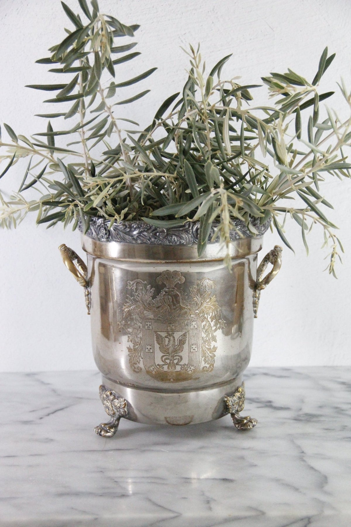Antique Silverplate Champagne Bucket | Victorian Wine Cooler - Debra Hall Lifestyle