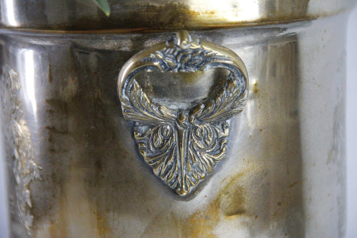 Antique Silverplate Champagne Bucket | Victorian Wine Cooler - Debra Hall Lifestyle