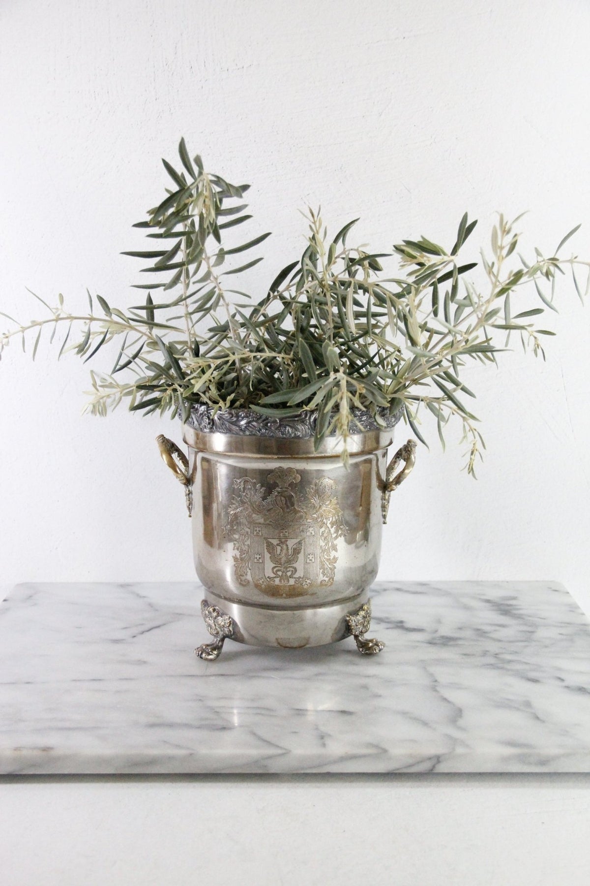 Antique Silverplate Champagne Bucket | Victorian Wine Cooler - Debra Hall Lifestyle