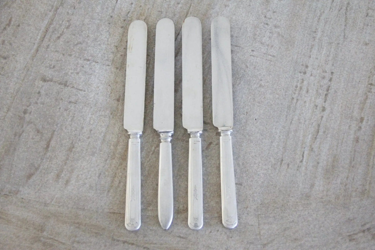 Antique Silverware Set | Blunt Table Knife 4 Pcs - Debra Hall Lifestyle