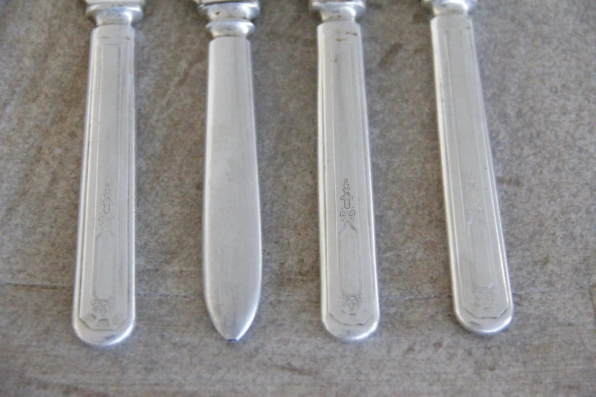 Antique Silverware Set | Blunt Table Knife 4 Pcs - Debra Hall Lifestyle