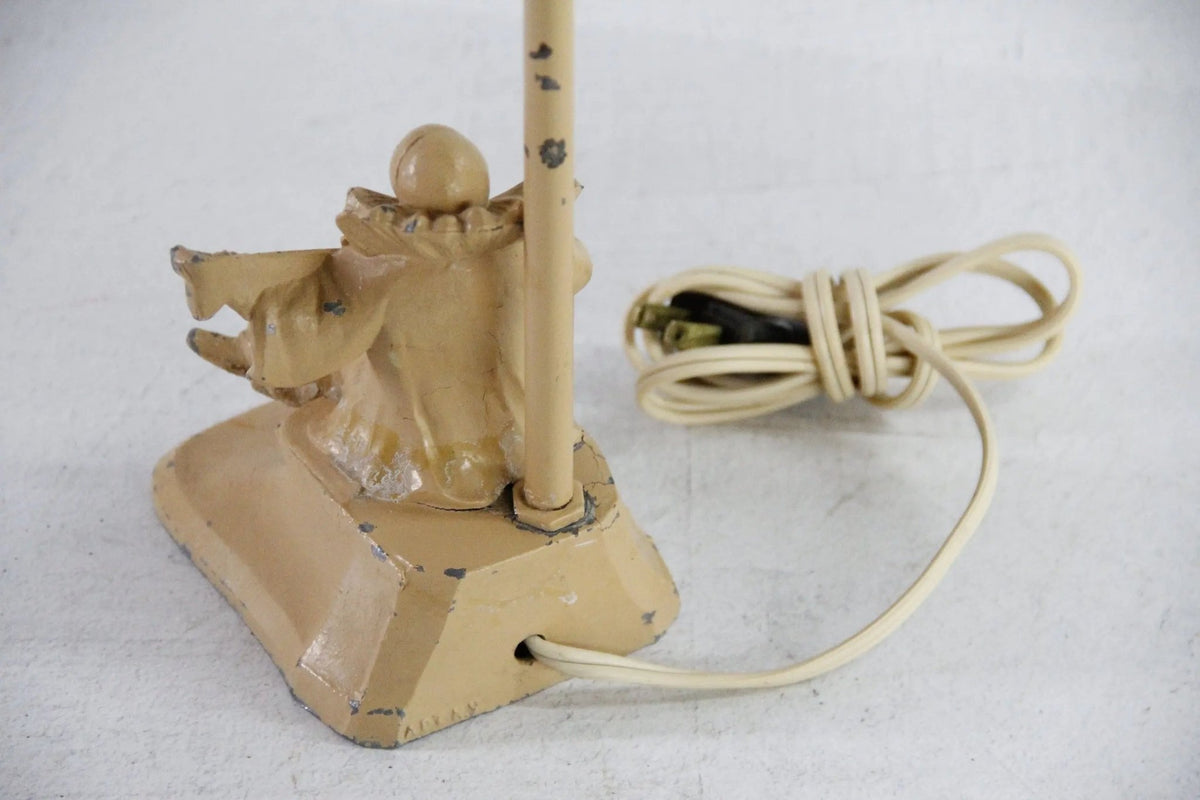 Antique Spelter Lamp Art Deco Painted Figural Signed - Debra Hall Lifestyle