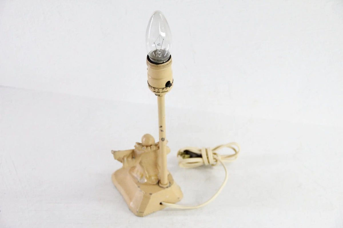 Antique Spelter Lamp Art Deco Painted Figural Signed - Debra Hall Lifestyle