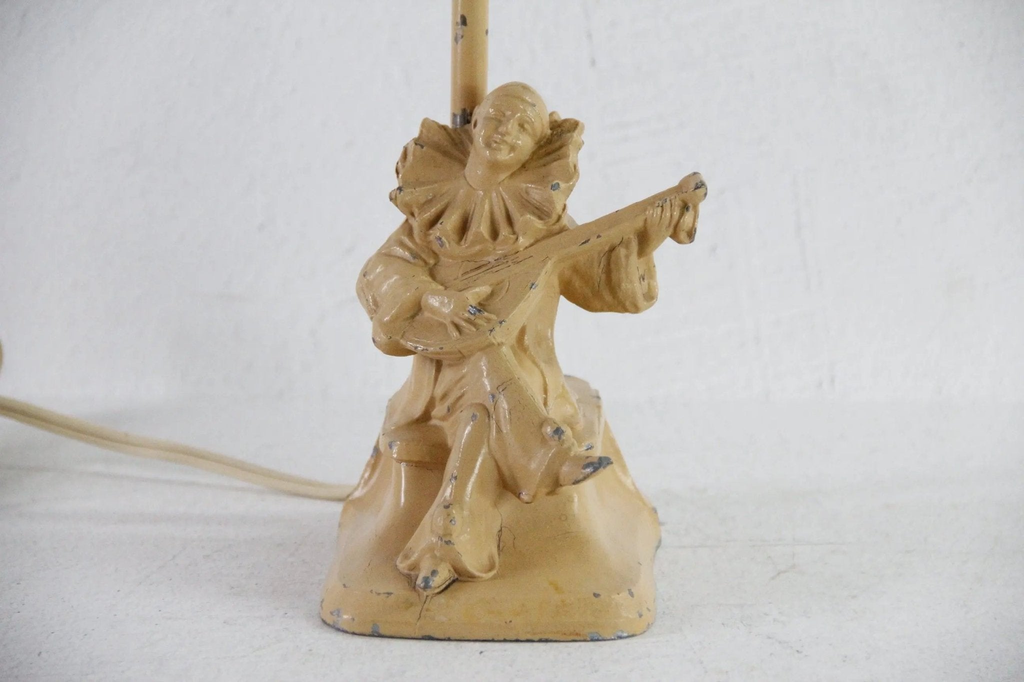 Antique Spelter Lamp Art Deco Painted Figural Signed - Debra Hall Lifestyle