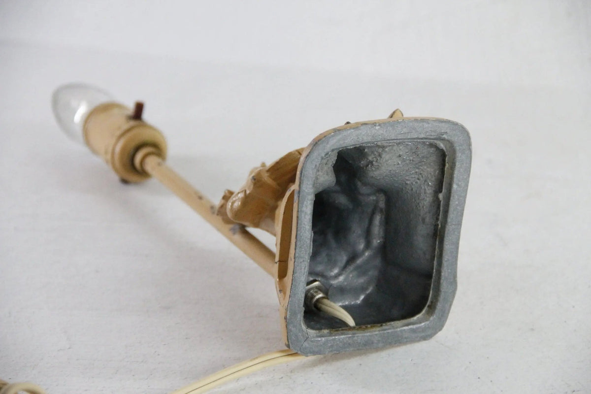 Antique Spelter Lamp Art Deco Painted Figural Signed - Debra Hall Lifestyle