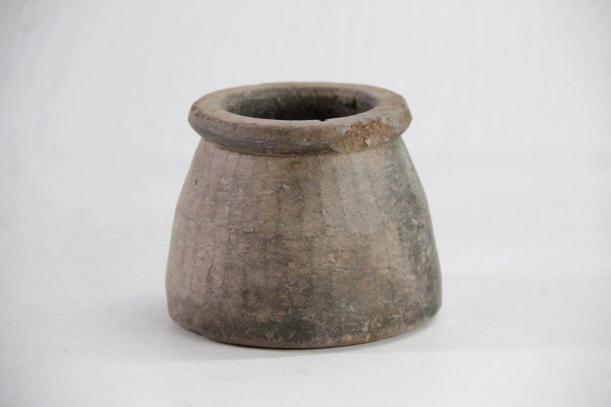 Antique Stone Pot | Small Carved Soapstone Cook Vessel - Debra Hall Lifestyle