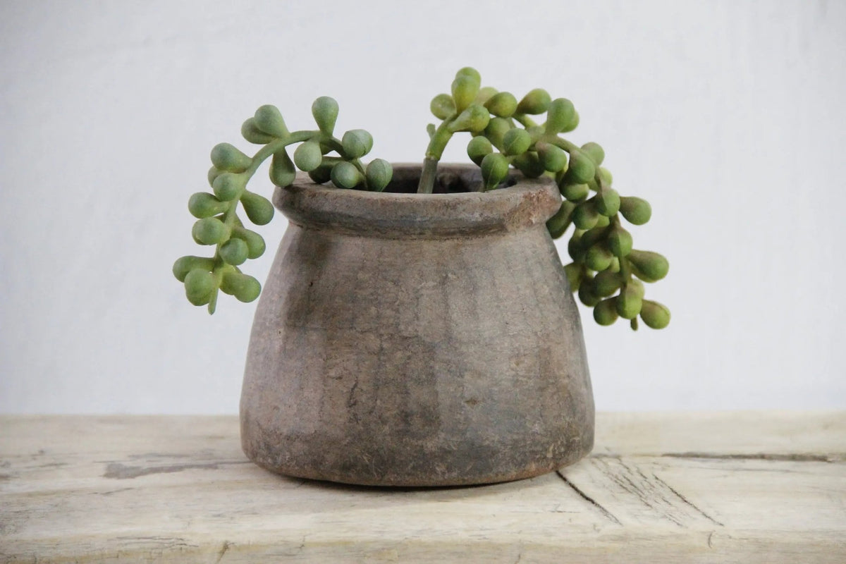 Antique Stone Pot | Small Carved Soapstone Cook Vessel - Debra Hall Lifestyle