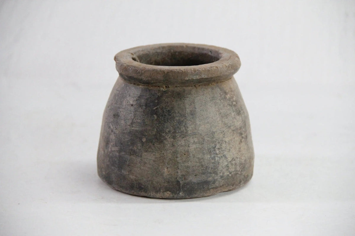 Antique Stone Pot | Small Carved Soapstone Cook Vessel - Debra Hall Lifestyle