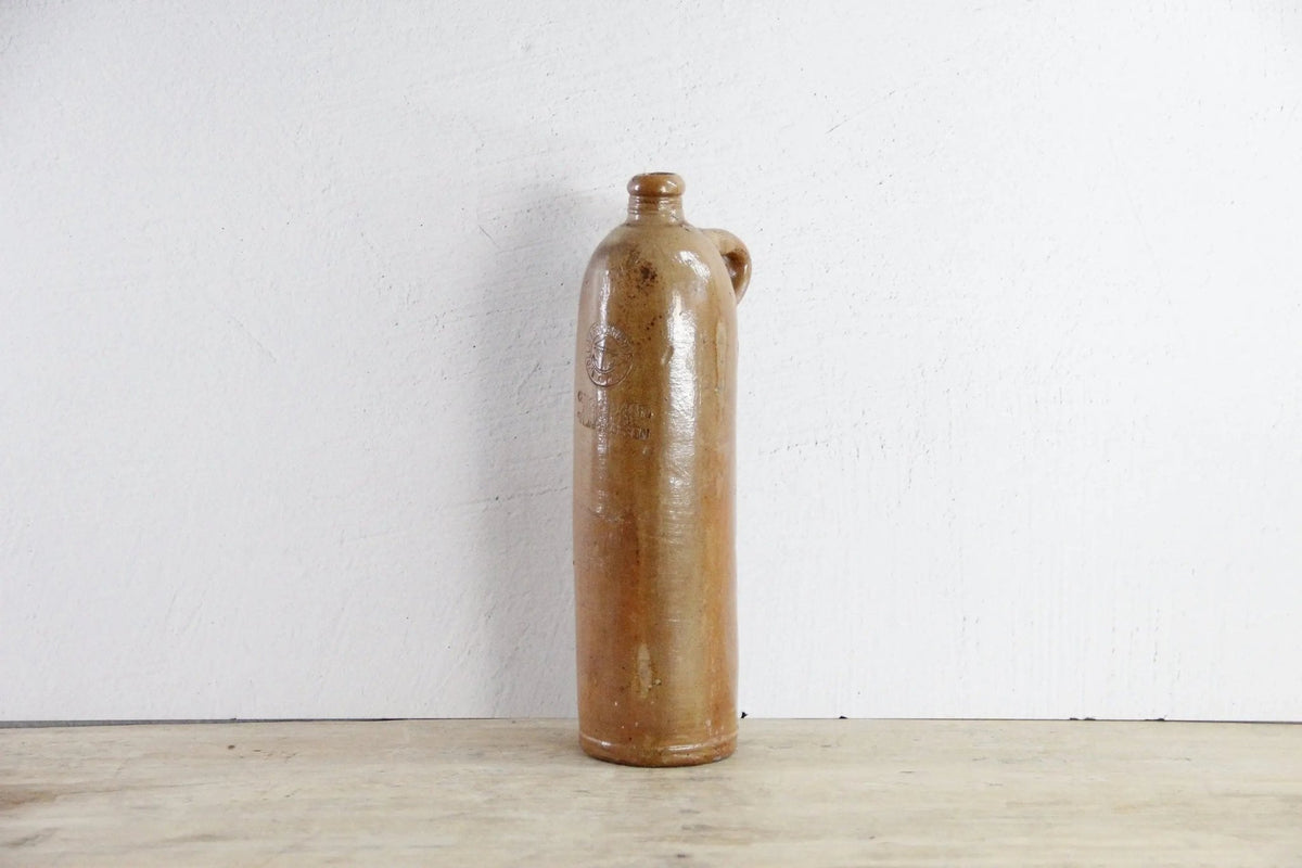 Antique Stoneware Bottle | German Earthenware Vessel - Debra Hall Lifestyle