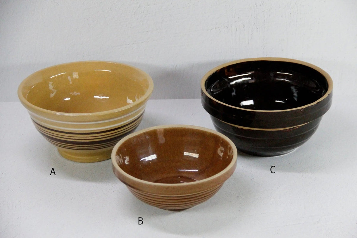 Antique Stoneware Bowl | Kitchen Mixing Bowl Assorted - Debra Hall Lifestyle