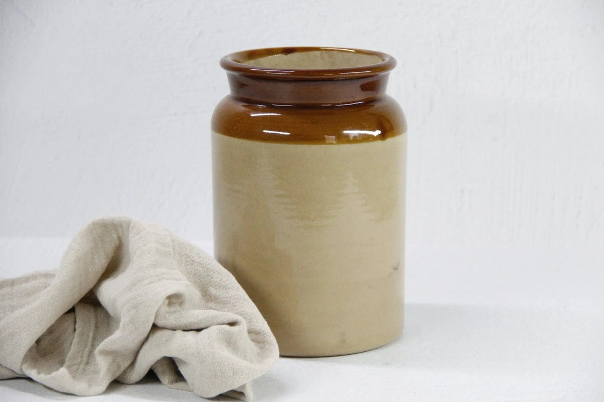 Antique Stoneware Canning Jar-English Preserves Crock - Debra Hall Lifestyle