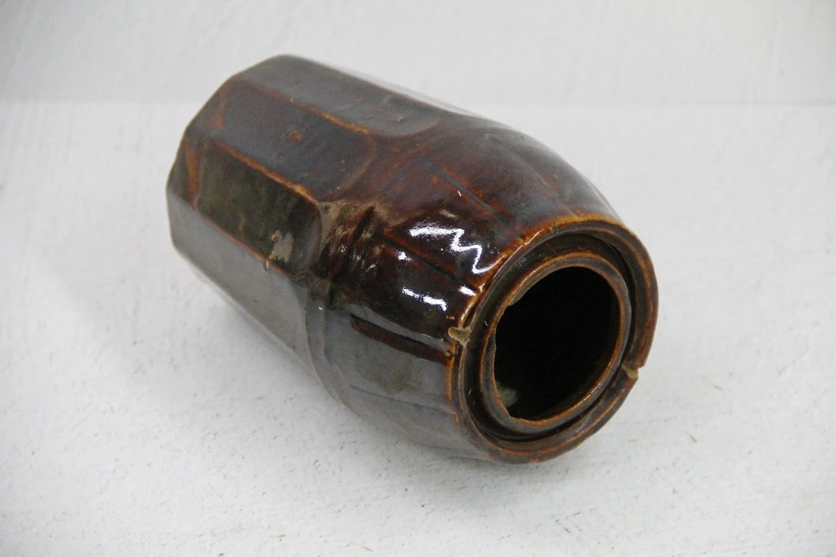 Antique Stoneware Canning Jar | Primitive Faceted-Peoria - Debra Hall Lifestyle