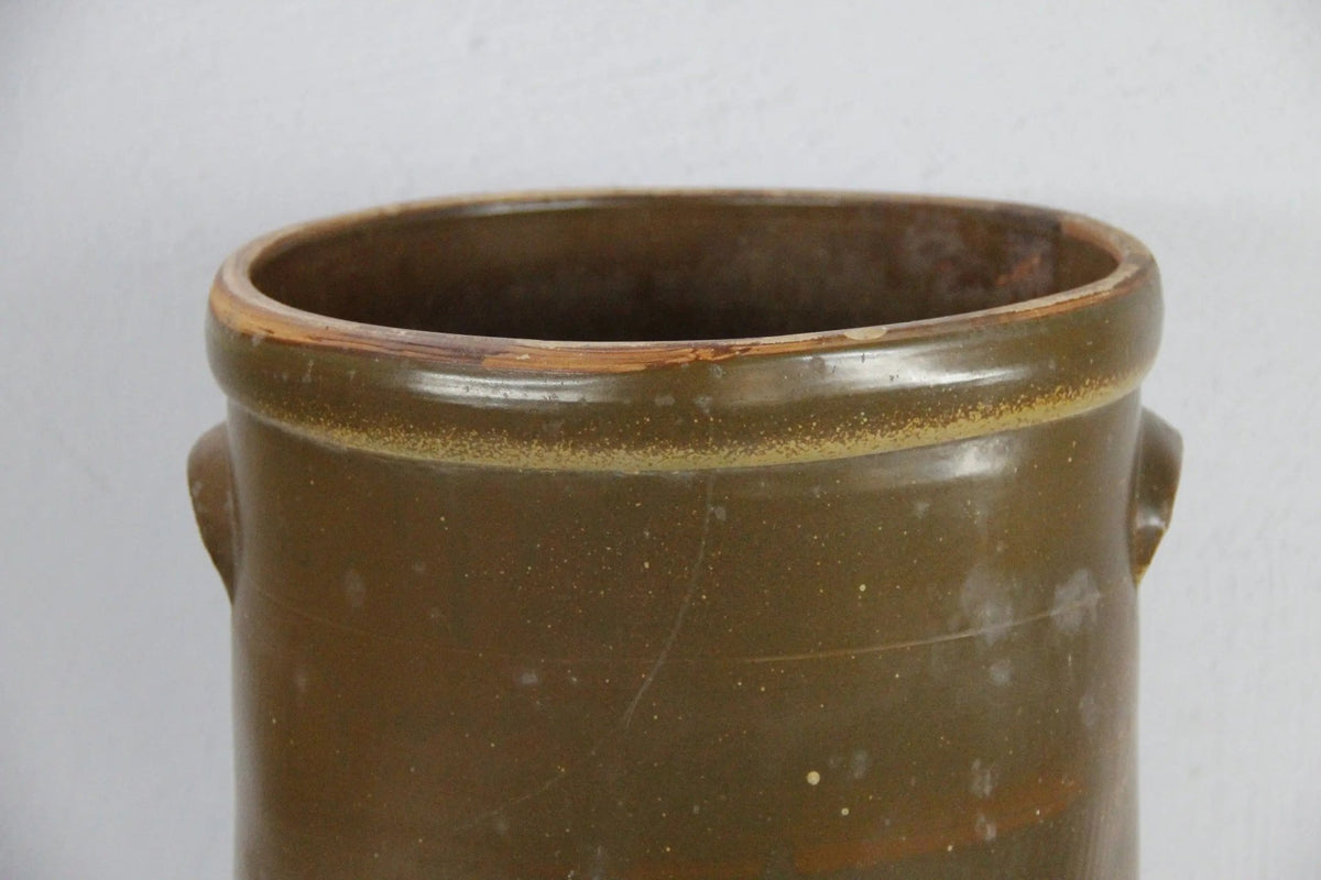 Antique Stoneware Crock | 5 Gallon Mocha Brown - Debra Hall Lifestyle
