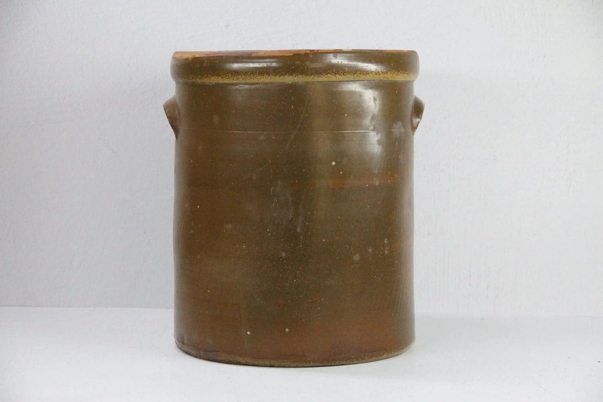 Antique Stoneware Crock | 5 Gallon Mocha Brown - Debra Hall Lifestyle