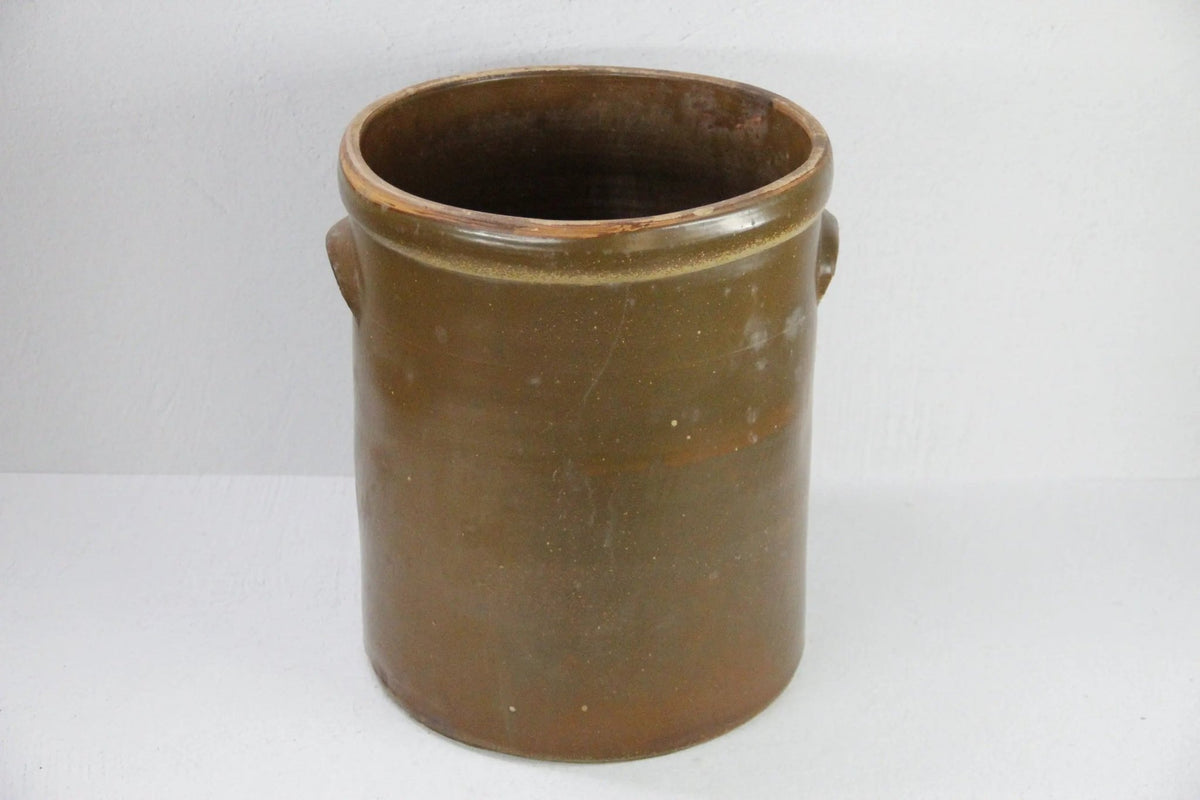 Antique Stoneware Crock | 5 Gallon Mocha Brown - Debra Hall Lifestyle