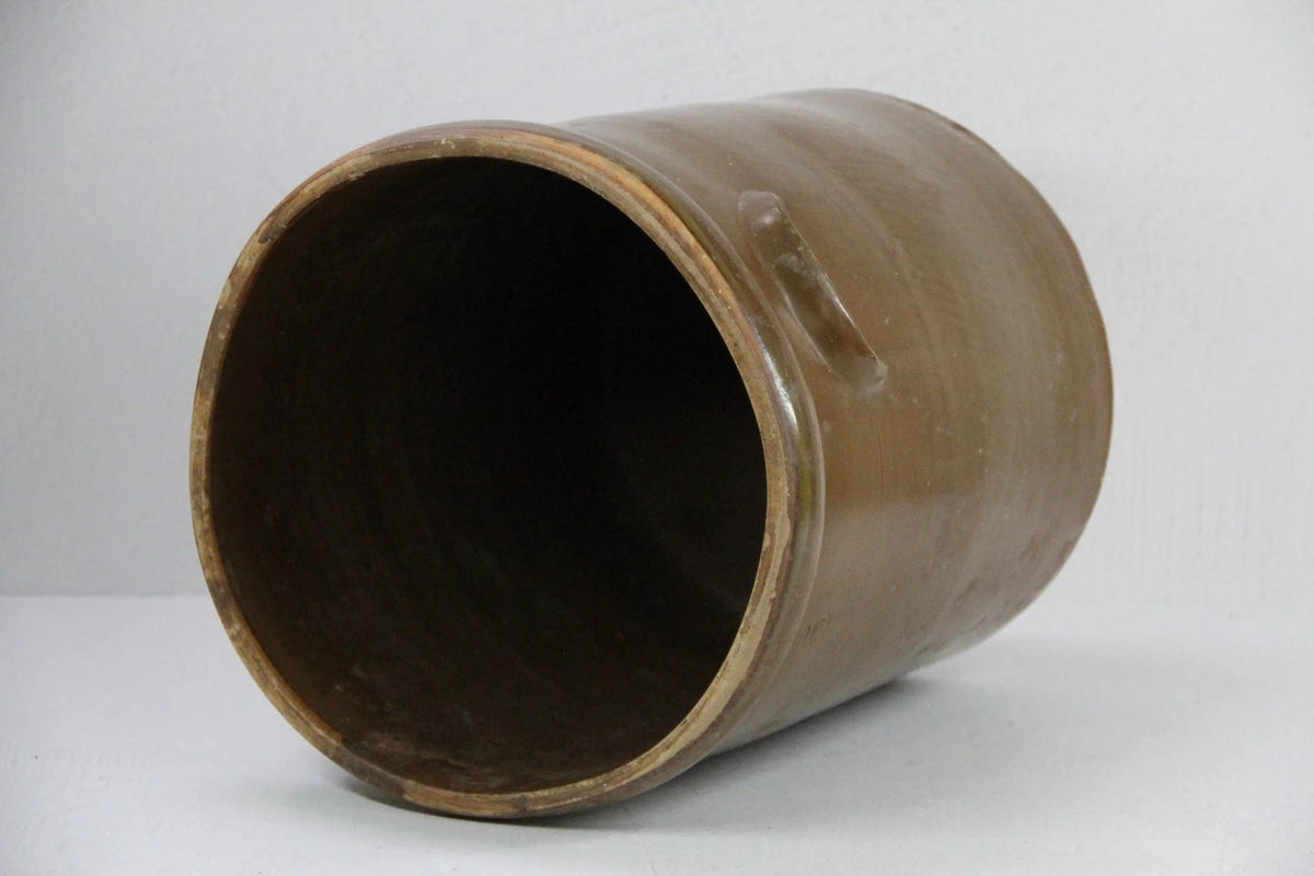 Antique Stoneware Crock | 5 Gallon Mocha Brown - Debra Hall Lifestyle