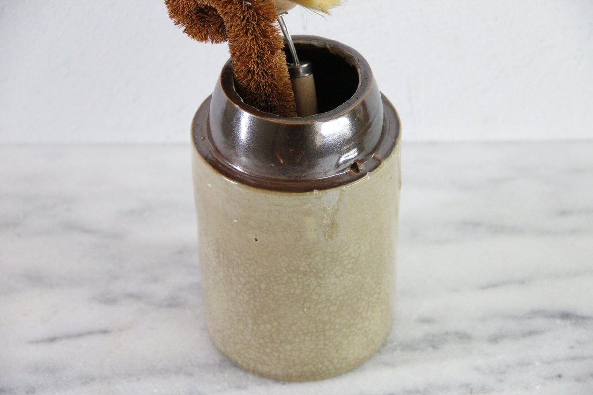 Antique Stoneware Crock Canning Jar | Craquealure Two Tone - Debra Hall Lifestyle