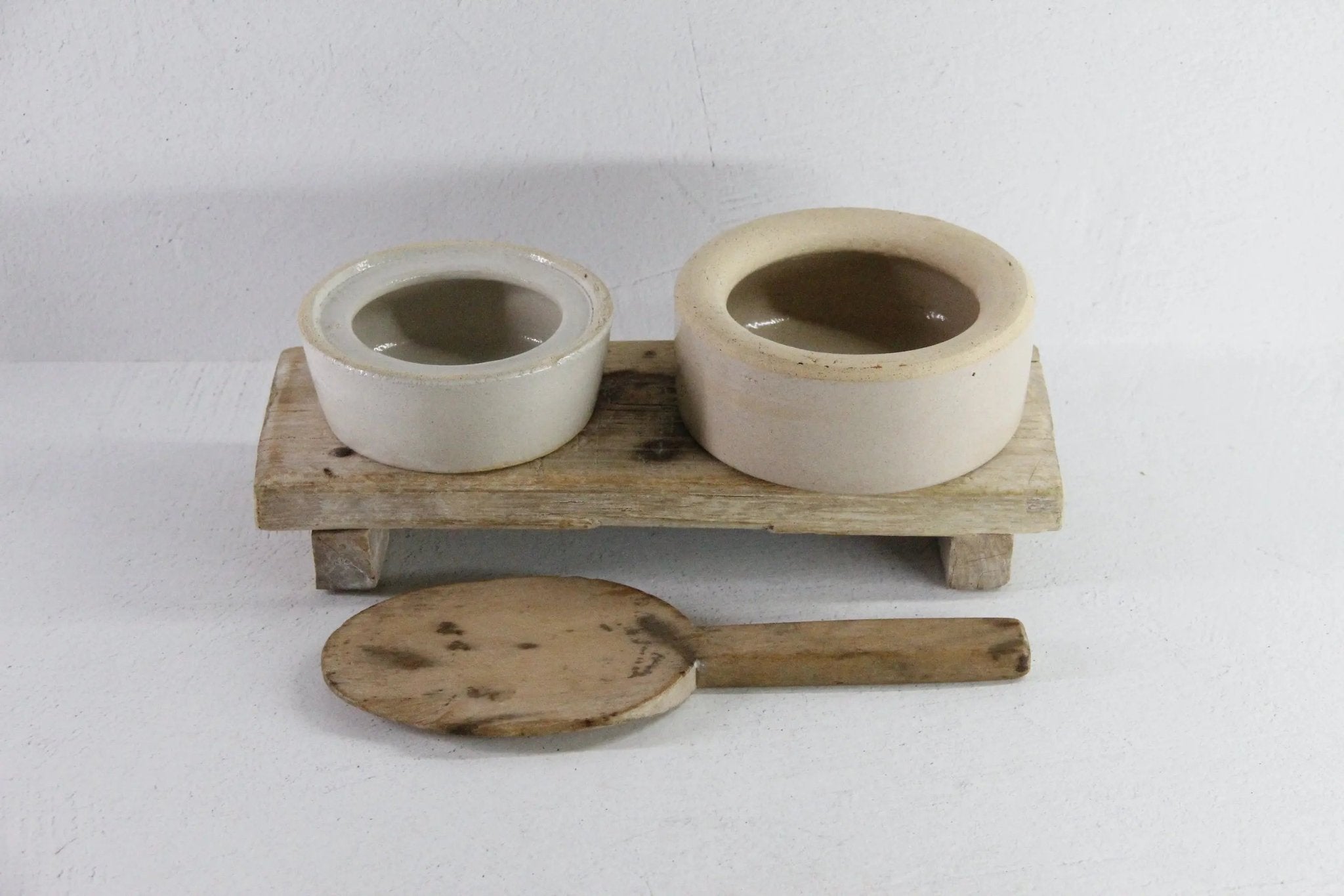 Antique Stoneware Crock | Primitive Salt Glazed Butter Vessel - Debra Hall Lifestyle