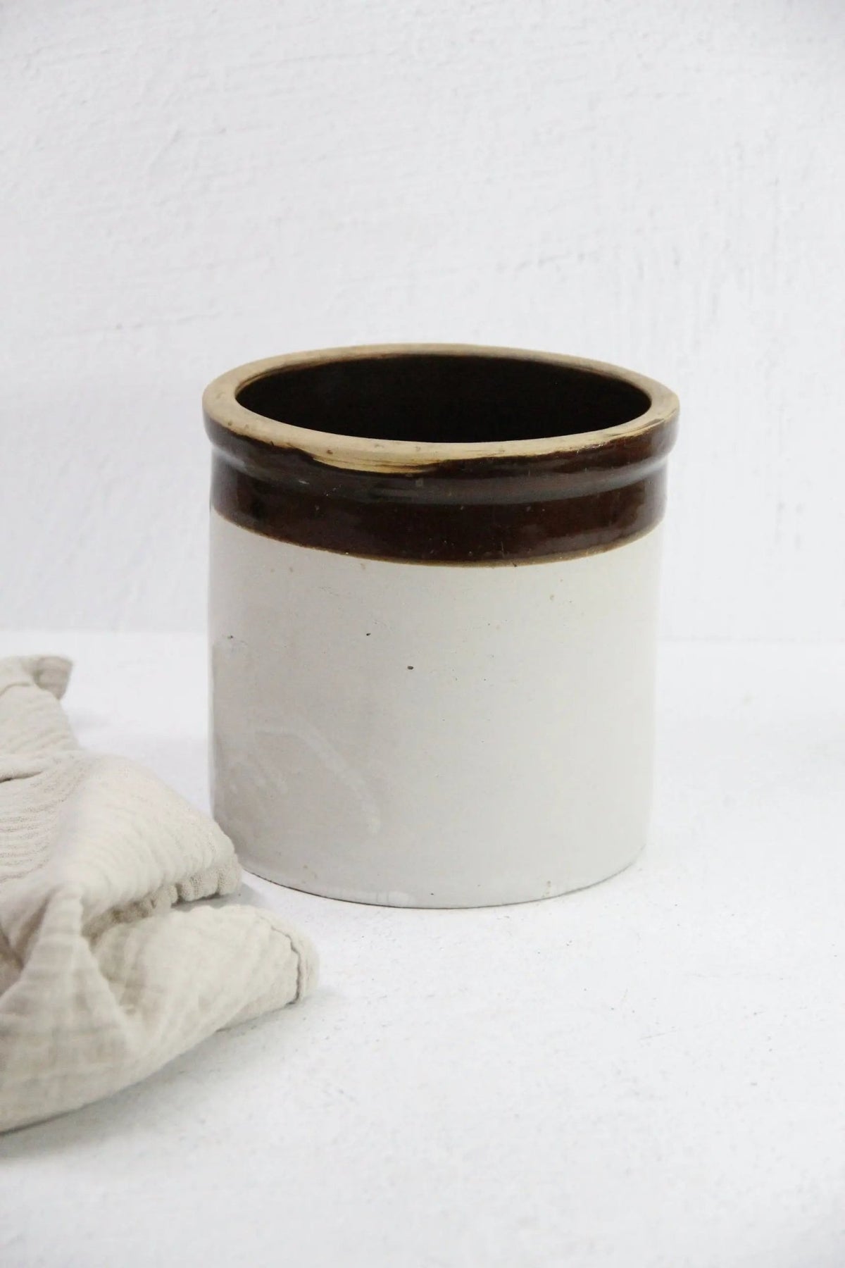 Antique Stoneware Crock | Primitive Utensil Storage - Debra Hall Lifestyle