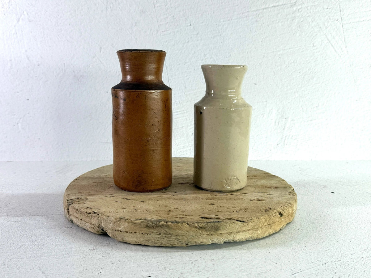 Antique Stoneware Ink Bottle | Assorted English Pottery Vase - Debra Hall Lifestyle