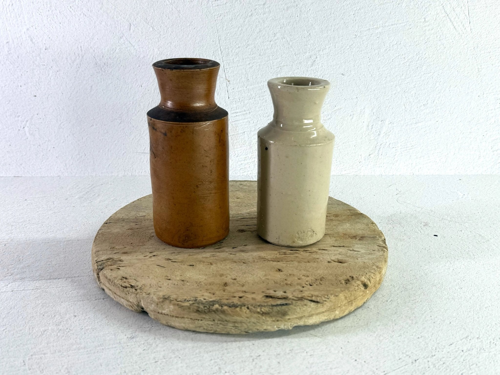 Antique Stoneware Ink Bottle | Assorted English Pottery Vase - Debra Hall Lifestyle