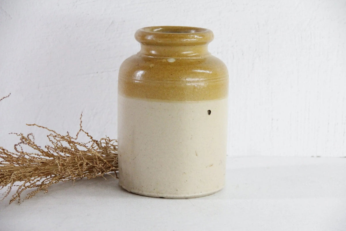 Antique Stoneware Pottery | Pantry Preserves Crock England - Debra Hall Lifestyle