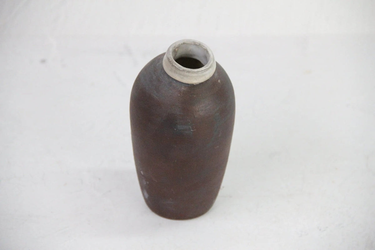 Antique Stoneware Vase | French Rustic Handmade Jar - Debra Hall Lifestyle