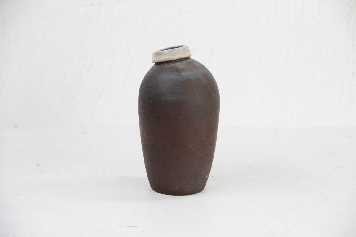 Antique Stoneware Vase | French Rustic Handmade Jar - Debra Hall Lifestyle
