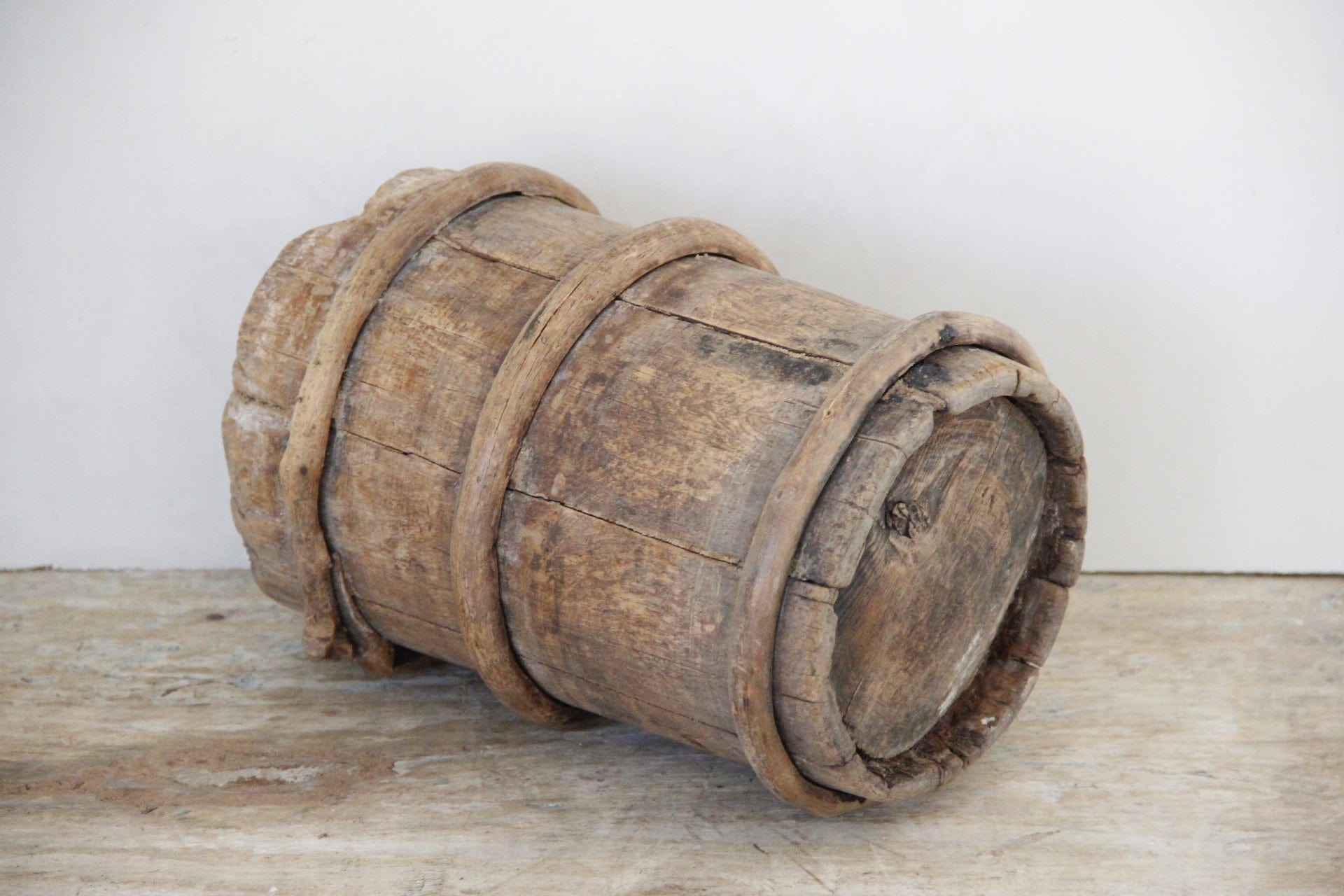 Antique Tibetan Yak Wood Butter Churn | Hand Made Bucket Vessels