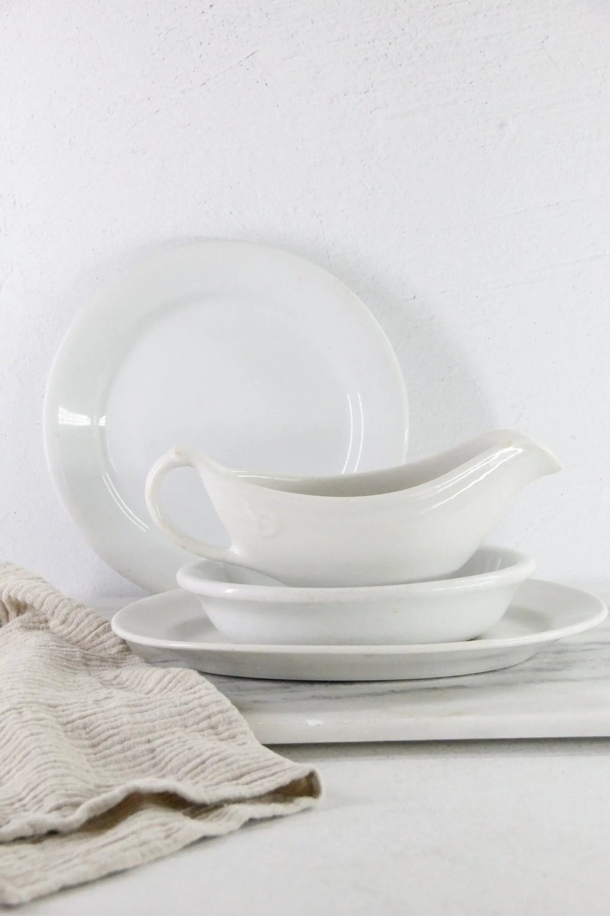 Antique White Ironstone | Assorted Dinnerware & Serveware - Debra Hall Lifestyle
