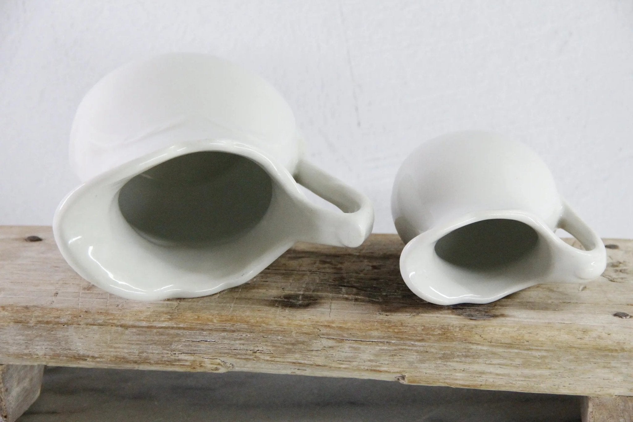 Antique White Ironstone Pitcher | Assorted Heavy Milk Jug - Debra Hall Lifestyle