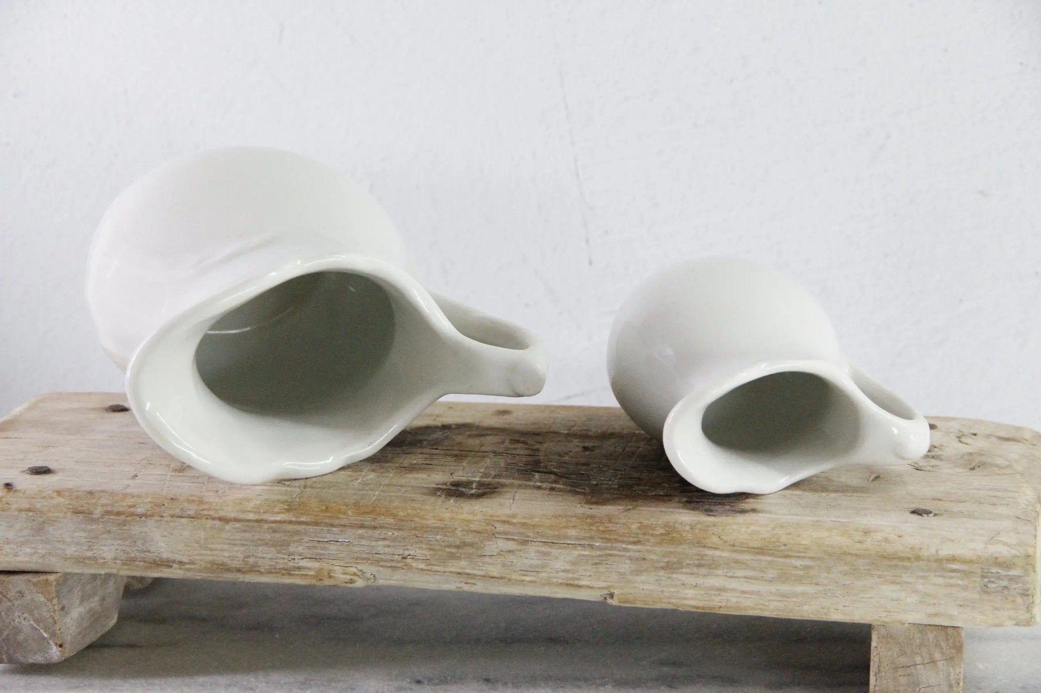 Antique White Ironstone Pitcher | Assorted Heavy Milk Jug - Debra Hall Lifestyle