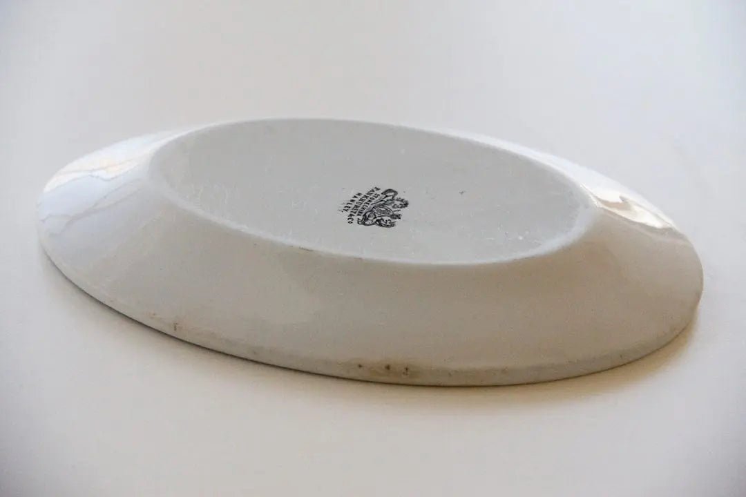 Antique White Ironstone Platter | 1850s Pankhurst Stamp - Debra Hall Lifestyle