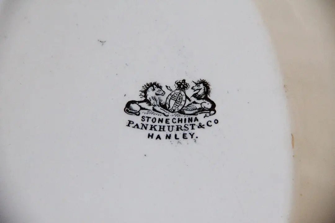 Antique White Ironstone Platter | 1850s Pankhurst Stamp - Debra Hall Lifestyle